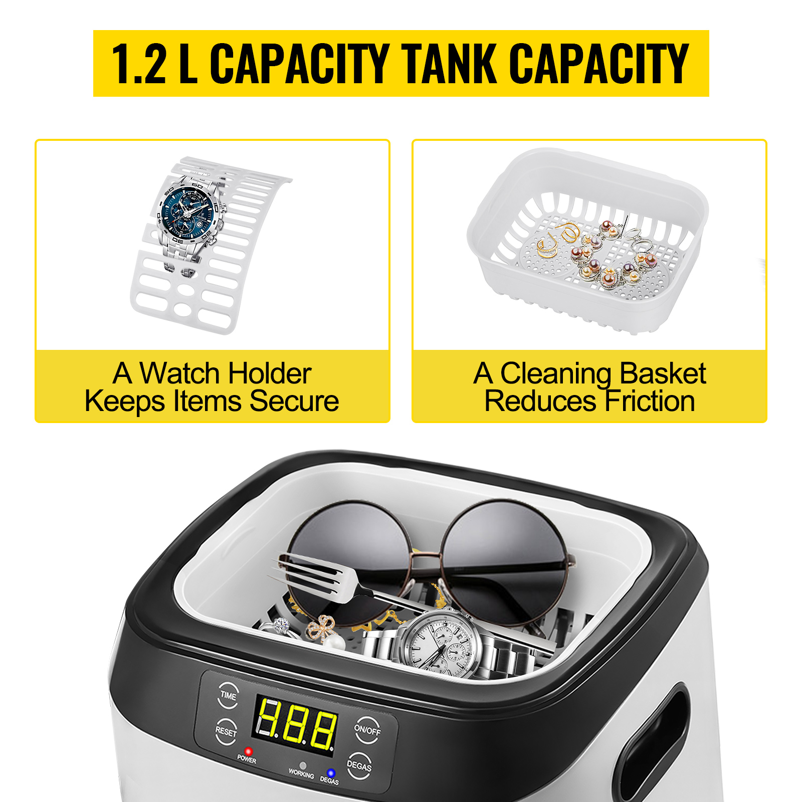 VEVOR Nettoyeur A Ultrasons Numerique 1,2 L Nettoyeur Ultrasonique Professionnel 40 KHz 70 W Appareil De Nettoyage Ultrasonique Bac Inox Coque ABS 5 Cycles De Temps Preregles Bijoux Lunettes Protheses -Stanleyfaco Magasin AAHKMJXYDAFdJAOAIMEbOAchsNwF47gfWWMct1uaXzXJCVIqjjVJLqw cq39v7nX9UbcUO39LJp 2C8ifJ