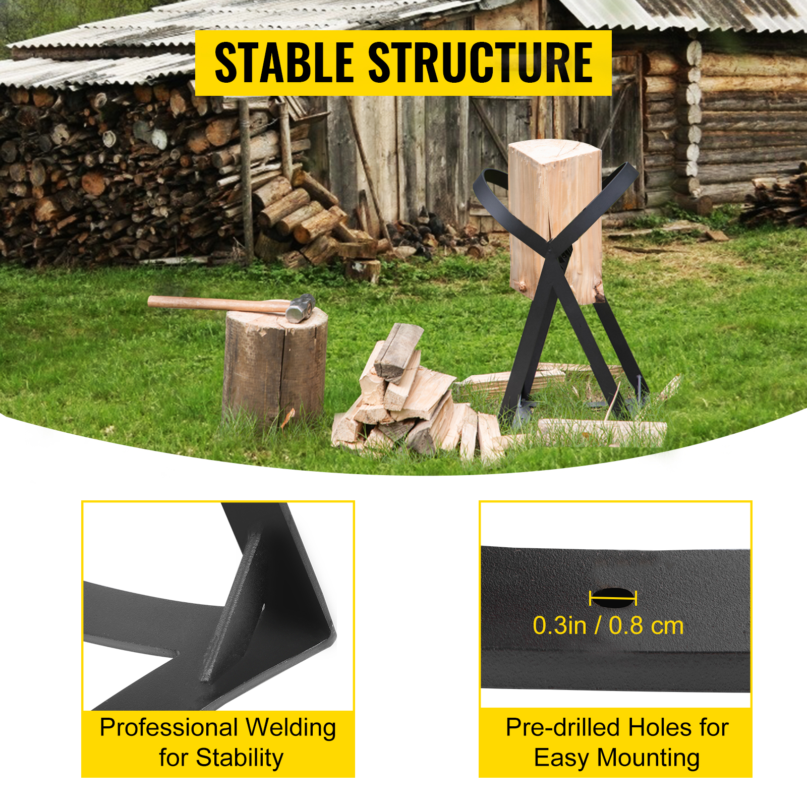 VEVOR Firewood Splitter, Q235 Steel Log Wood Splitter Wedge, For Splitting 8" Diameter Wood Manual Wedge Wood Splitter, 13.2"x20.3" Portable Log Splitting W/ 4 Screws & Blade Cover, For Home, Campsite -Garden Care AAHKMJXYDAFdJAOAIMEbOAchsNwF47gfWWMct1uaXzXJCVIqjjVJLqw cq39v7nX9UbeCaloXdrsEBZJmB4MCF0yKXTSqx6Ze6z o2YZ2b7dlf6zSUvjcSGPaD9Ucu1Z2LXWhJ5dsLNVb DXbhYziAmR