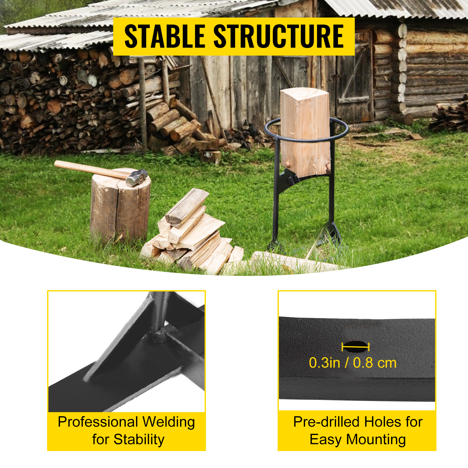 VEVOR Firewood Splitter, Q235 Steel Log Wood Splitter Wedge, For Splitting 8" Diameter Wood Manual Wedge Wood Splitter, 10.8"x21.8" Portable Log Splitting W/ 4 Screws & Blade Cover, For Home, Campsite -Garden Care AAHKMJXYDAFdJAOAIMEbOAchsNwF47gfWWMct1uaXzXJCVIqjjVJLqw cq39v7nX9UbeCaloXdrsEBZJmB4MCF0yQs6q0HcAuoRpHeQNPoR riWklxFSw vDQ3AsMpFOkL8EW6XSu9lqP59VEUSrv6J9