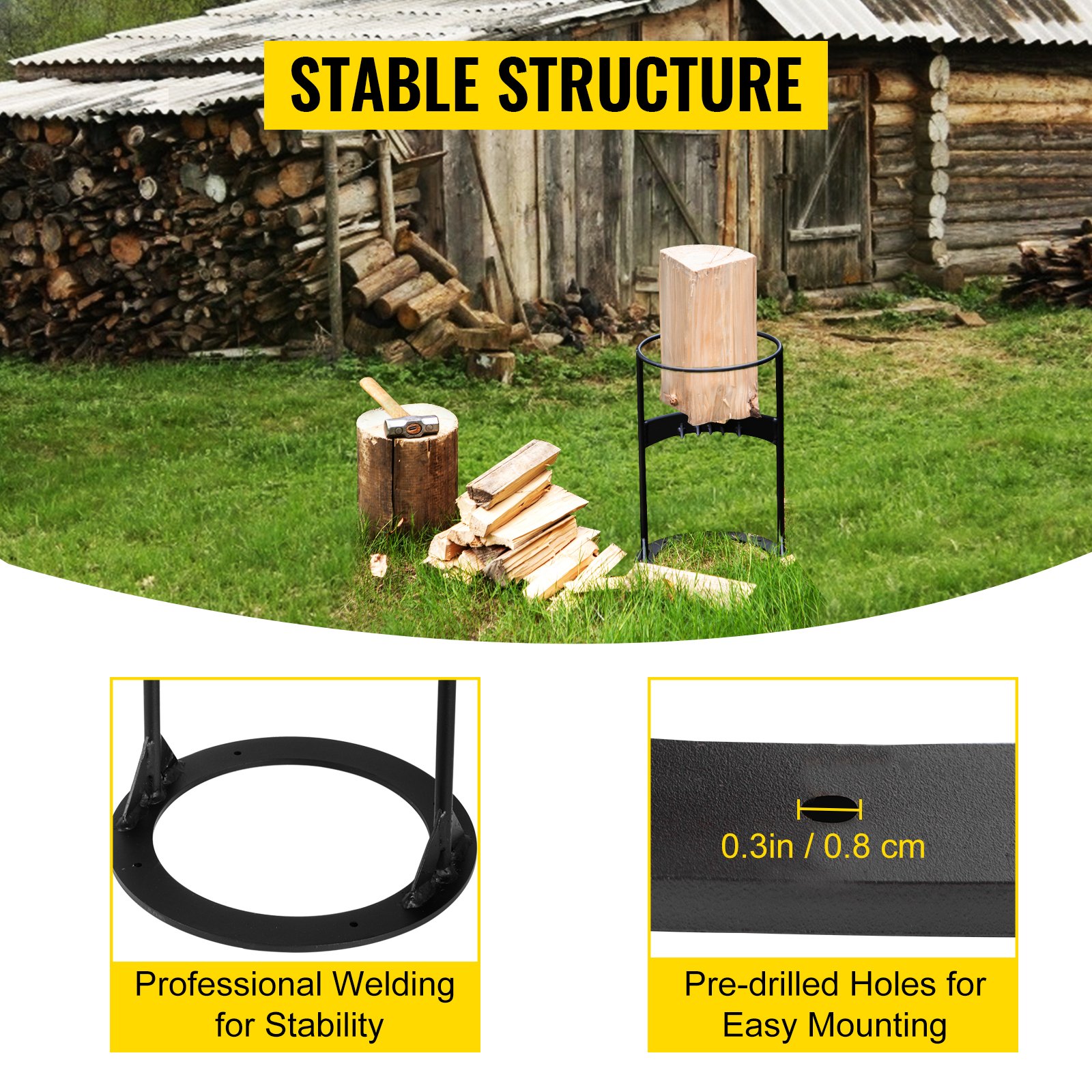 VEVOR Firewood Splitter, Q235 Steel Log Wood Splitter Wedge, For Splitting 8" Diameter Wood Manual Wedge Wood Splitter, 10.8"x17" Portable Log Splitting W/ 4 Screws & Blade Cover, For Home, Campsite -Garden Care AAHKMJXYDAFdJAOAIMEbOAchsNwF47gfWWMct1uaXzXJCVIqjjVJLqw cq39v7nX9UbeCaloXdrsEBZJmB4MCF0ybUWWHCEWIXljY3fGuf1IaW0yknkLTAkj4et