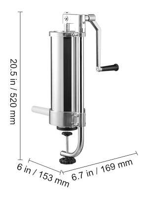 VEVOR VEVOR Insaccatrice Manuale Verticale per Salsiccia Morsetto Tavolo  Acciaio Inox 3L, Macchina per Insaccare Salsicce Manuale da Tavolo Capienza  3L in Acciaio Inossidabile 3 Tubi di Riempimento Inclusi