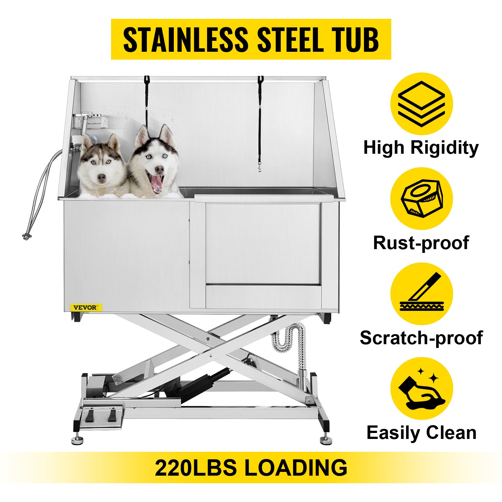 VEVOR Vasca Da Bagno Per Animali Domestici Altezza Regolabile Elettrico In Acciaio Inox, Vasca Da Bagno Carico Max. 100kg Lunghezza Max. 124,5cm, Vasca Da Bagno Elettrica In Acciaio Inox Per Animali -Cibi per cani in Italia AAHKMJXYDAFdJAOAIMEbOAchsNwF47gfWWMct1uaXzXJCVIqjjVJLqw cq39v7nX9Ubfk21gVxtLFnXPw2a48nhI55VKZK7Ls7NRGqLCKqNzHg97IOMeh