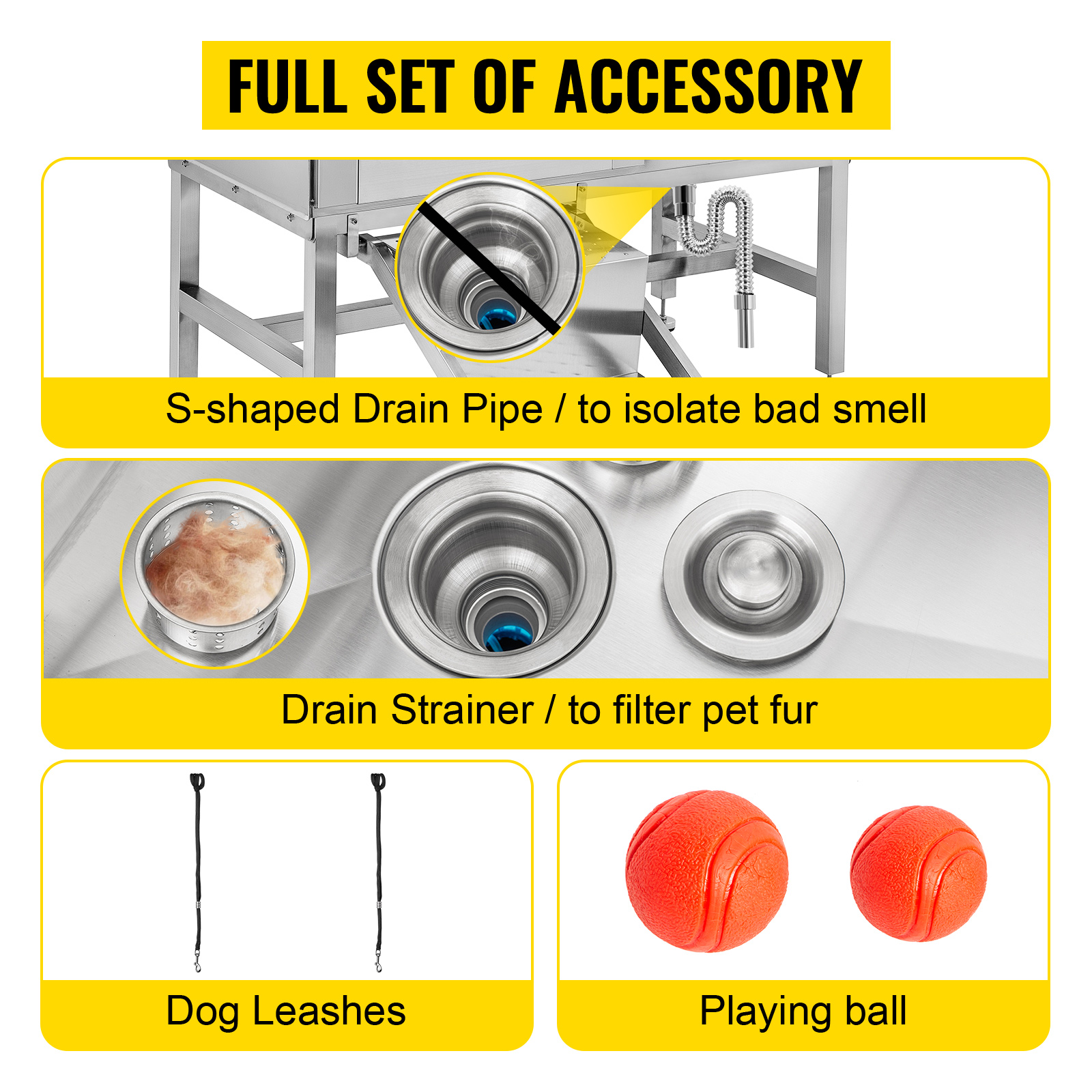 VEVOR Vasca Da Bagno Per Animali 50" 127cm Toelettatura Per Cani Bagnetto Vasca In Acciao Inox Capacità 180kg Vasca Da Bagno Doccia Animale Domestico Animali Durabilità Governare -Cibi per cani in Italia AAHKMJXYDAFdJAOAIMEbOAchsNwF47gfWWMct1uaXzXJCVIqjjVJLqw