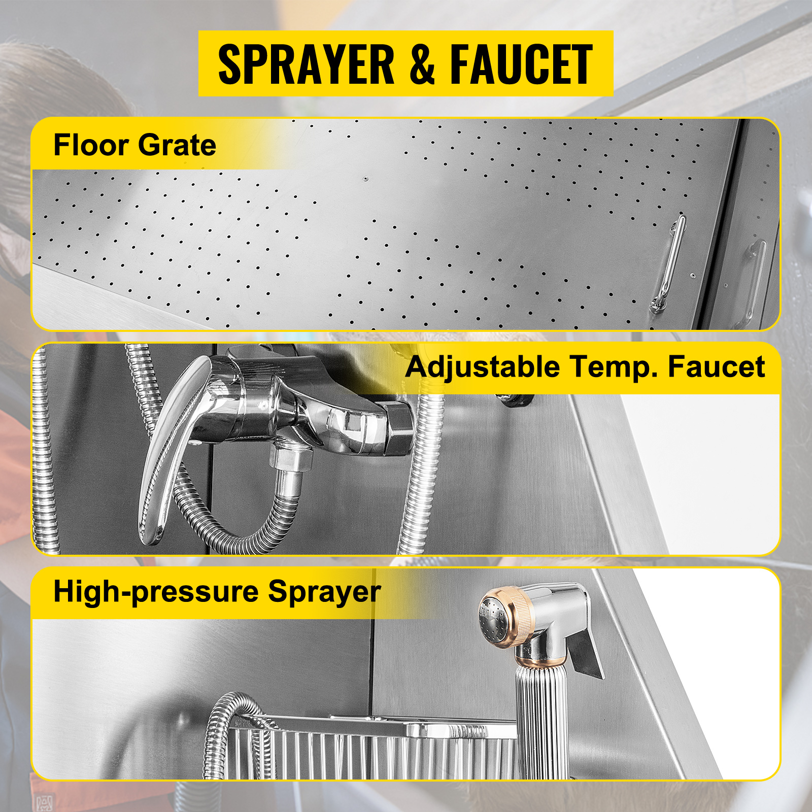 VEVOR Vasca Da Bagno Per Animali 50" 127cm Toelettatura Per Cani Bagnetto Vasca In Acciao Inox Capacità 180kg Vasca Da Bagno Doccia Animale Domestico Animali Durabilità Governare -Cibi per cani in Italia AAHKMJXYDAFdJAOAIMEbOAchsNwF47gfWWMct1uaXzXJCVIqjjVJLqw