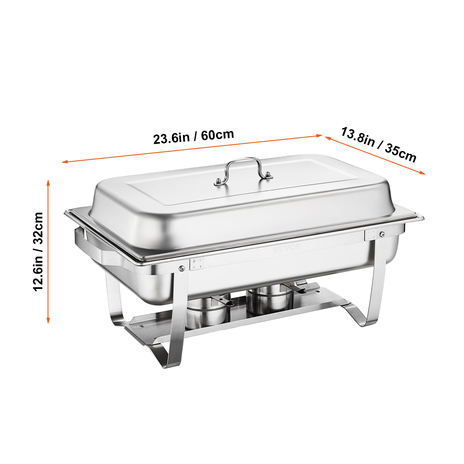 CHAUFFE-PLAT RECTANGULAIRE BUFFET Chauffant 4PCs 7,5 L en Inox Argent