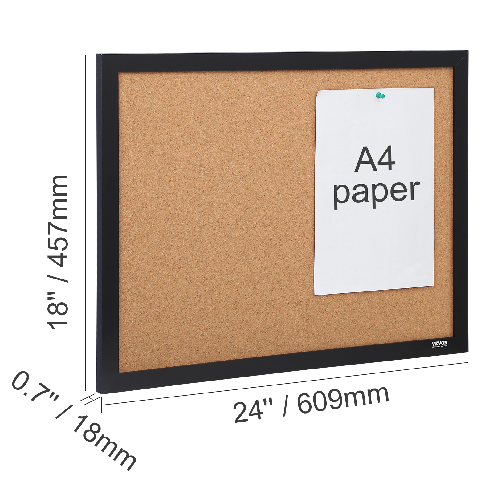 Emfogoo 2 Lavagne In Sughero Da Parete 40x30 Cm Con Cornice In Legno Bianco, Incluse Clip E Puntine