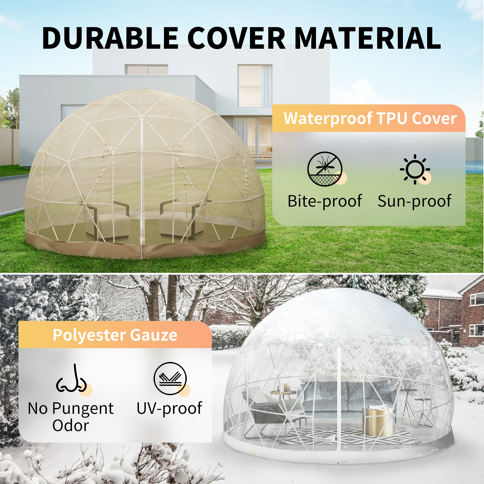 VEVOR Tente Chaude Pour 2 Personnes, Tente D'Hiver Portable