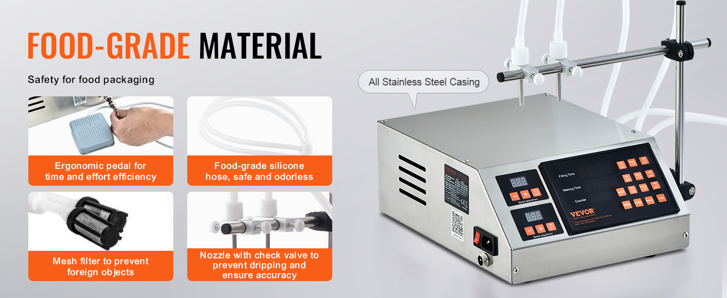 Riempitrice Liquidi Automatica VEVOR - Pompa Peristaltica, Digitale, Per Bottiglie Da 5-650 ML, Ideale Per Acqua, Vino, Shampoo - Foto 5