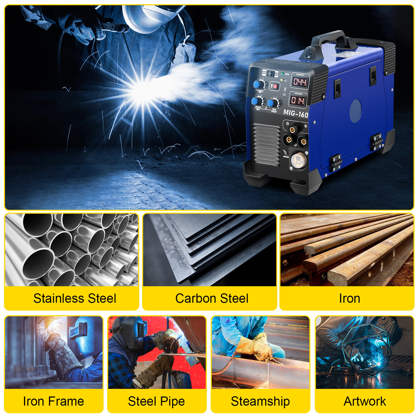 VEVOR Soudeuse Deinverseur MIG-160 Soudeuse MIG Cutter Plasma Poste A Souder A Fil Fourre Machine De Soudage MMA TIG IGBT Capable De Souder Des Alliages Et Aciers DC Inverter Affichage Numerique -Pas Cher Pro Bricoleur Magasin AAHKMJXYDAFdJAOAIMEbOAchsNwF47gfWWMct1uaXzXJCVIqjjVJLqw cq39v7nX9UbzaxU PVsDYJg4JgtQsrCGzaIB5a4MIhCfemlNMjH EO4 oNnUW20ltxkzadv3mv1dZJuZRoH R4KGkm3vRNNk