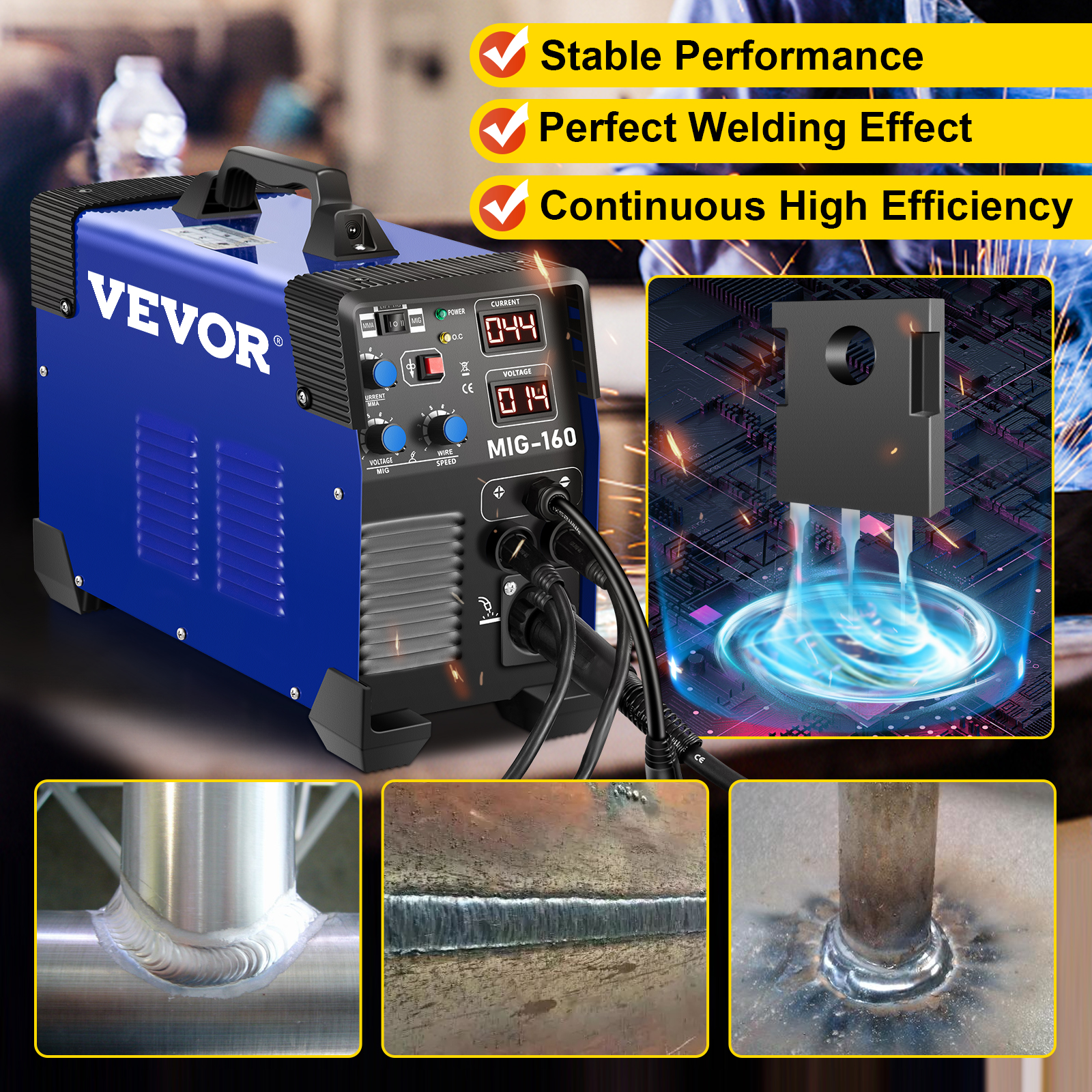 VEVOR Soudeuse Deinverseur MIG-160 Soudeuse MIG Cutter Plasma Poste A Souder A Fil Fourre Machine De Soudage MMA TIG IGBT Capable De Souder Des Alliages Et Aciers DC Inverter Affichage Numerique -Pas Cher Pro Bricoleur Magasin AAHKMJXYDAFdJAOAIMEbOAchsNwF47gfWWMct1uaXzXJCVIqjjVJLqw cq39v7nX9UbzaxU