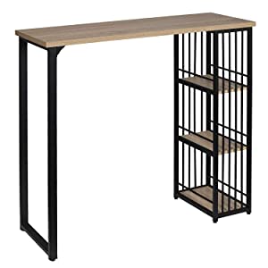 WOLTU Table De Bar Avec 3 Tablettes. Table De Bistrot En Métal Et MDF. 120x40x105cm. Chêne Clair -Homcomes Boutique AAHKMJXYDAFdJAOAIMEbOAchso5 Plz 1MyV6kOm86PMYAeEL2569F0y3bd2XD9UJZSlf0wFJtKhT ji2jJoki38