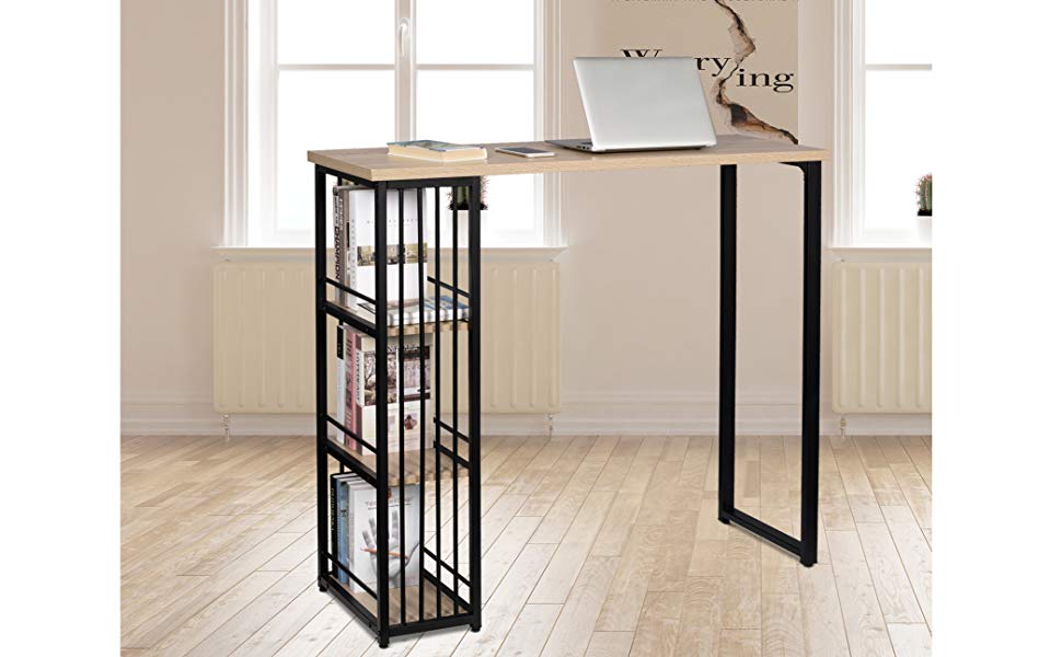 WOLTU Table De Bar Avec 3 Tablettes. Table De Bistrot En Métal Et MDF. 120x40x105cm. Chêne Clair -Homcomes Boutique AAHKMJXYDAFdJAOAIMEbOAchso5 Plz 1MyV6kOm86PMYAeEL2569F0y3bd2XD9UJZTv1GABucmQrKUwSD8qtXdd