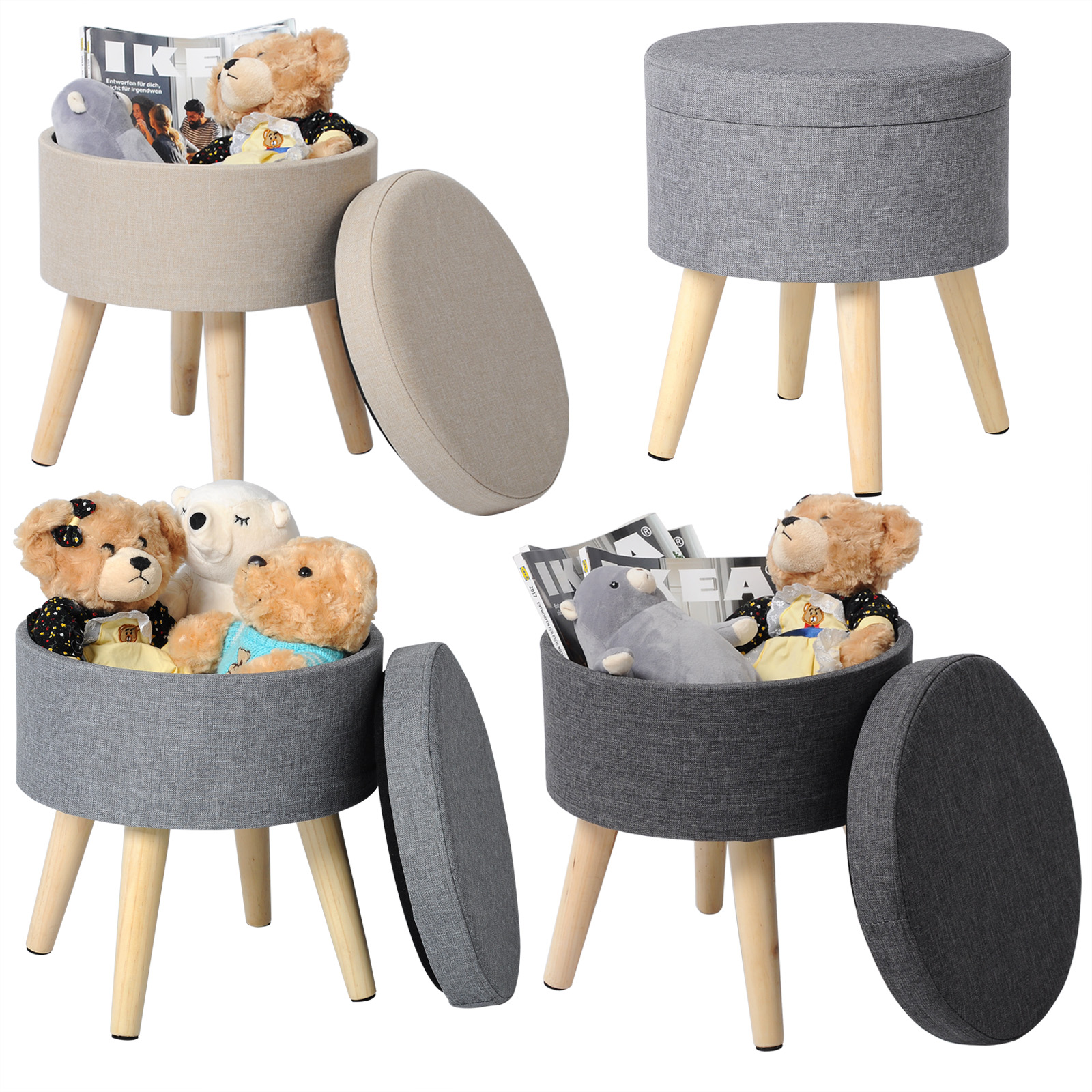 WOLTU Folding Ottoman Storage Box Pouffe Seat Stools Home Chairs Footstools Storage Light Grey -Living Room Furniture Store AAHKMJXYDAFdJAOAIMEbOAchso5 Plz 1MyV6kOm86PMYBwe9SPAevlS3AyQv03GAQhmBe8leRw5mtC0HS7dXB2b