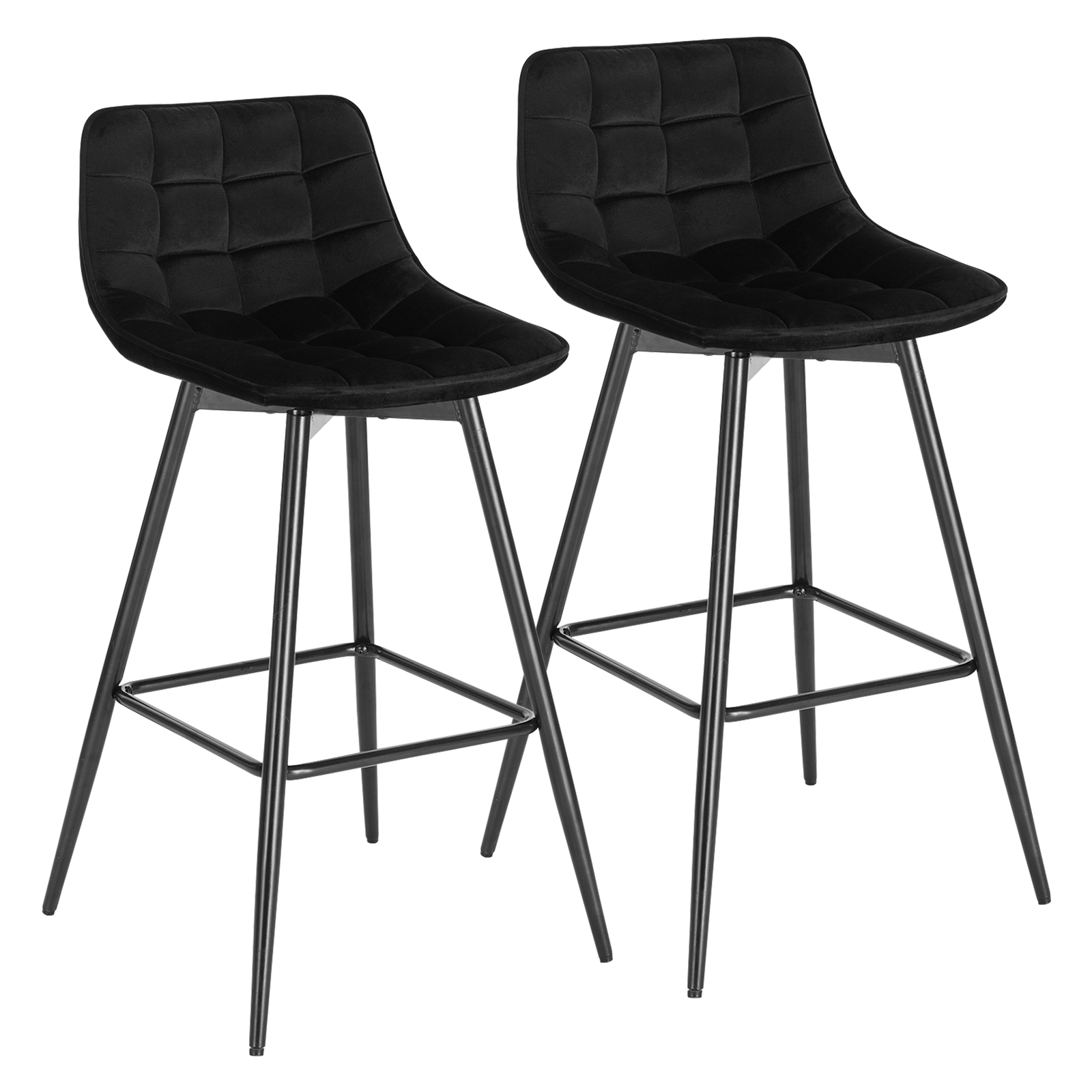 WOLTU 2x bar stools Breakfast Home Kitchen Pub barstools Velvet Metall