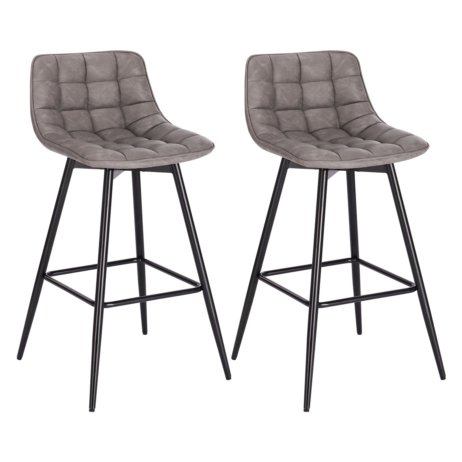 WOLTU 2x bar stools Breakfast Home Kitchen Pub barstools Velvet Metall