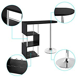 WOLTU 1 X Table De Bar-bistrot En MDF Et Métal. Table De Cuisine Avec 3 Tablettes Et Porte-bouteilles. 113x40x105cm.Noir -Homcomes Boutique AAHKMJXYDAFdJAOAIMEbOAchso5 Plz 1MyV6kOm86PMYM1QvaBW28Ha31Anv4EC8FhbNkVoaZTi w7LzJtud uQ