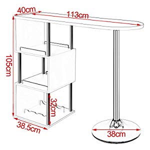 WOLTU 1 X Table De Bar-bistrot En MDF Et Métal. Table De Cuisine Avec 3 Tablettes Et Porte-bouteilles. 113x40x105cm.Noir -Homcomes Boutique AAHKMJXYDAFdJAOAIMEbOAchso5 Plz 1MyV6kOm86PMYM1QvaBW28Ha31Anv4EC8Fix9Jy aZhUAsAMfGcc1RLi