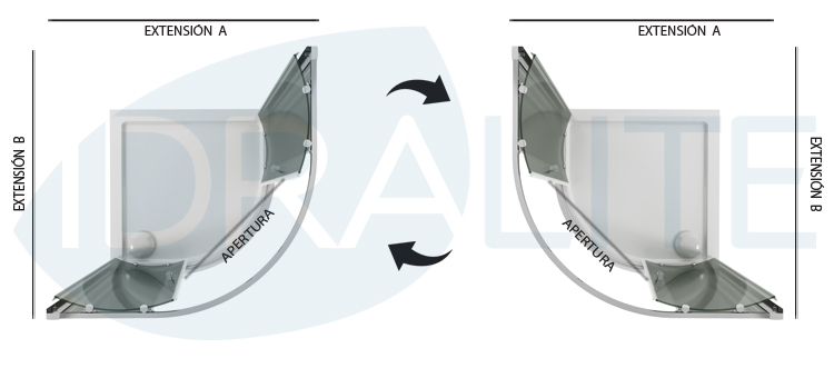 Mampara De Ducha Semicircular Deslizante Vidrio Impreso H 198 Mod. Alabama 90x90 Cm -Hogar Baño Tienda