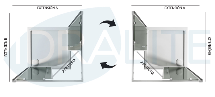 Mampara De Ducha Deslizante Vidrio Impreso H 198 Mod. Alabama 70x70 Cm Cuadrado -Hogar Baño Tienda