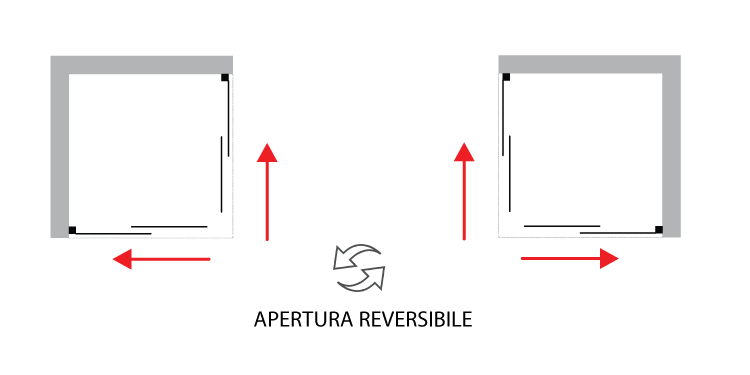 Box Doccia Scorrevole In Acrilico Mod. Venere H 185 70x70 Cm Con Apertura Centrale -Hansgrohe Negozio