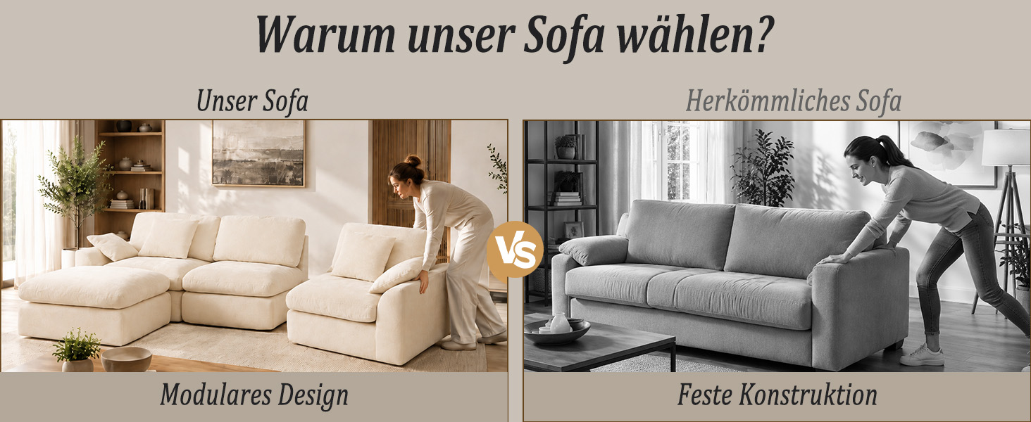 Modulares Ecksofa mit flexibler Anordnung