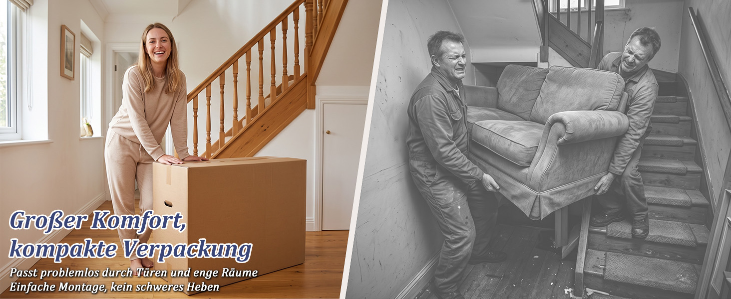 Schlafsofa mit kompakter Verpackung und einfacher Montage