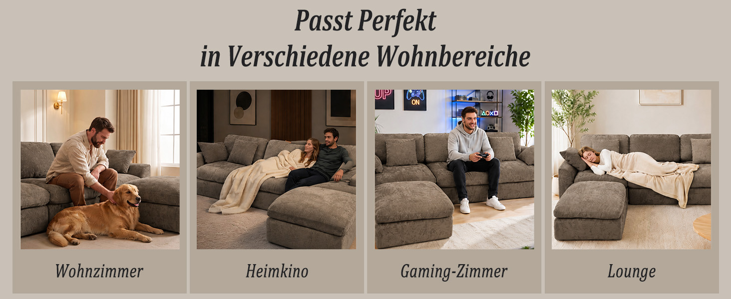 Modulares Sofa für verschiedene Wohnbereiche