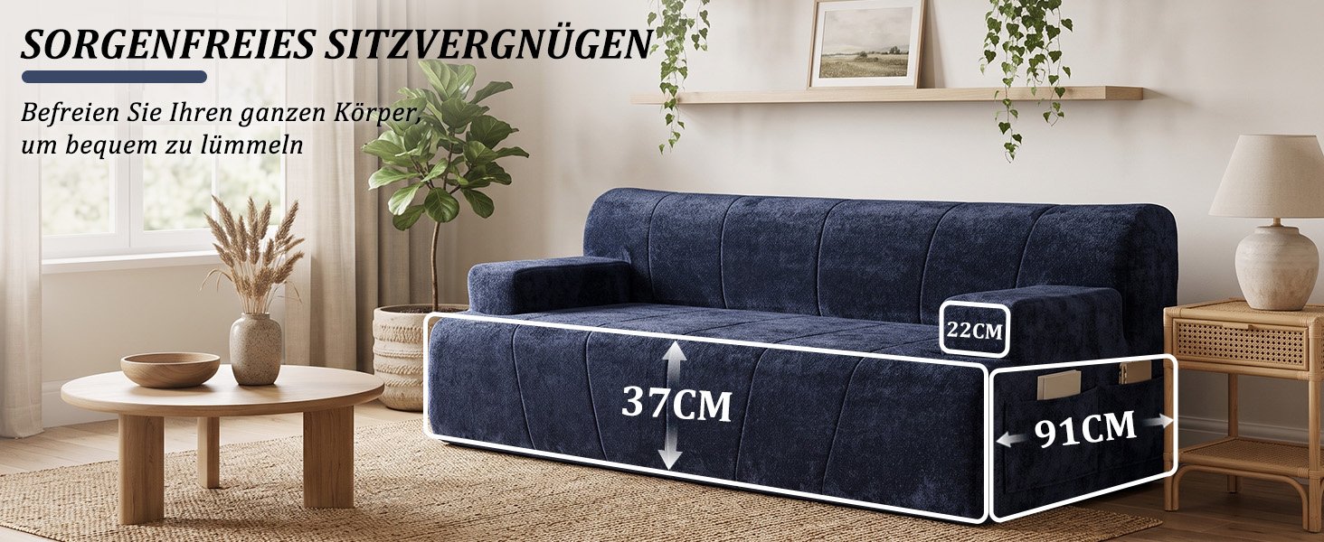 3-Sitzer Sofa mit Maßen
