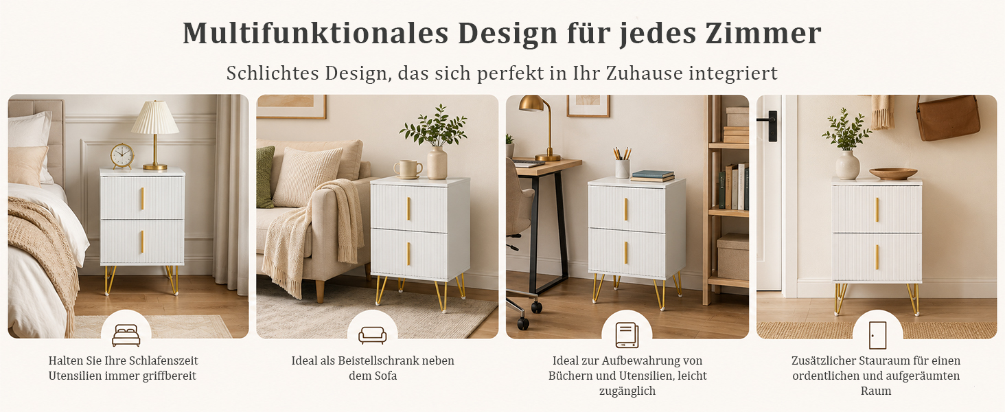 HomeMiYN Nachttisch als vielseitiger Beistelltisch