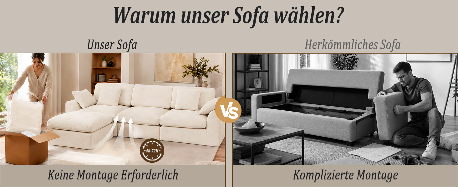 Sofa ohne Montage sofort einsatzbereit