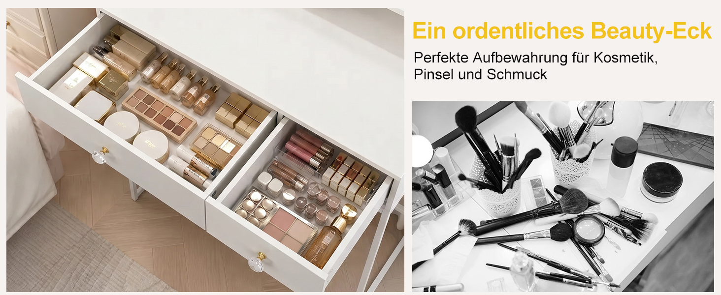 Schminktisch mit geräumigen Schubladen und Ablagefach