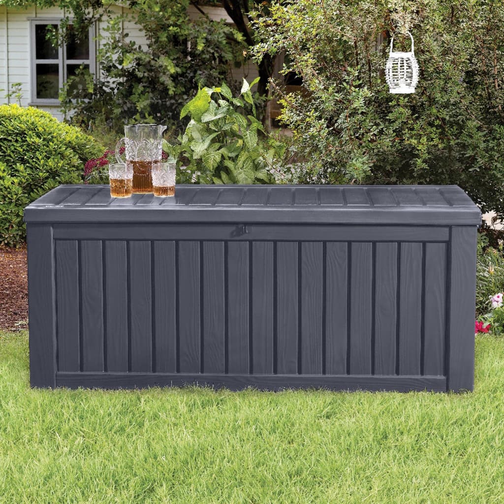 Keter Garden Storage Box Rockwood 570L Anthracite - Grey