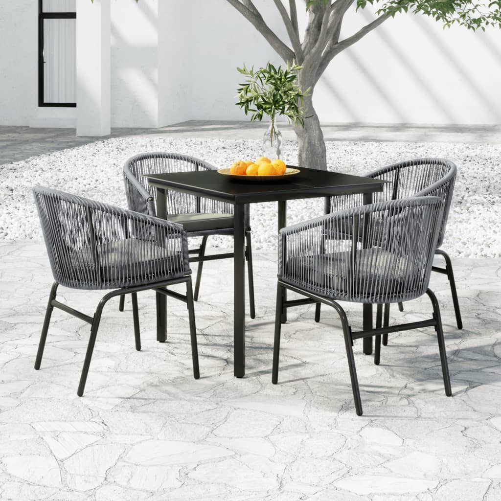 Set Tavolo e Sedie da Giardino 5 pz - Salotti da giardino Rete Metallica  Espansa Antracite BV627980 