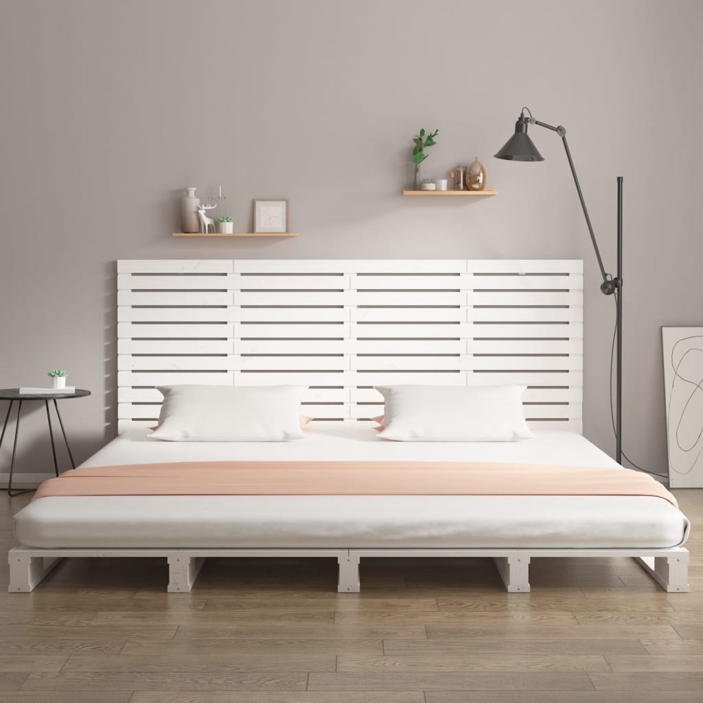 Testiera Letto Moderno,Testate Solido da Parete Bianca 166x3x91,5 cm Legno  Massello di Pino -MC84252