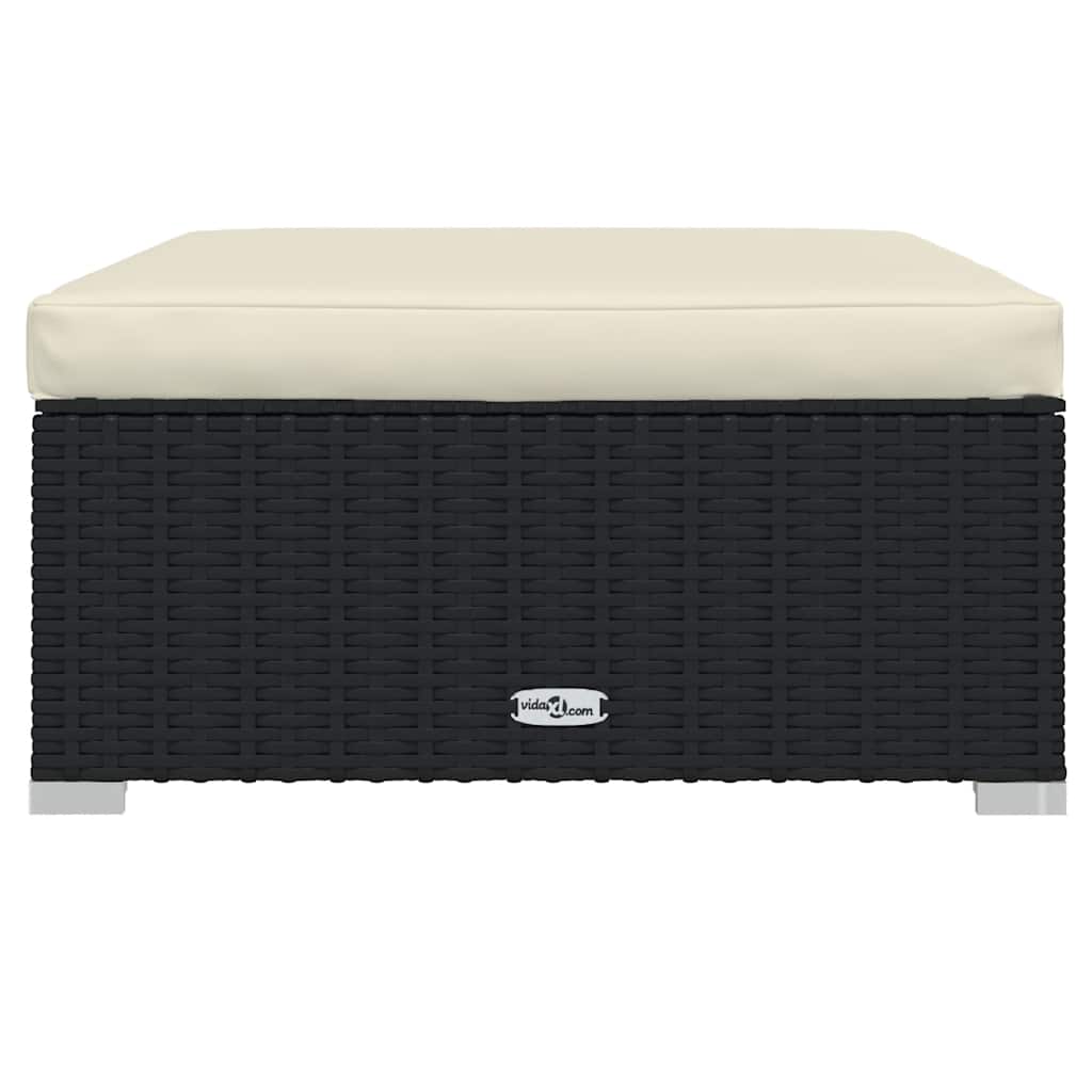 Canapé De Jardin Canapé Repose-pied Relax - Et Coussin Noir 70x70x30cm Résine Tressée BV942569 - BonneVie -Promos Garde Plante Boutique AAHKMJXYDAFdJAOAIMEbOAchtTzbsWMnceblMk5y4