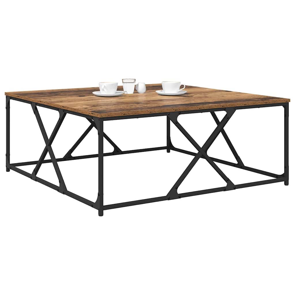 VidaXL Tavolino Da Salotto Quadrato 100x100x40 Cm - Rovere Fumo, Legno Multistrato E Metallo - 2