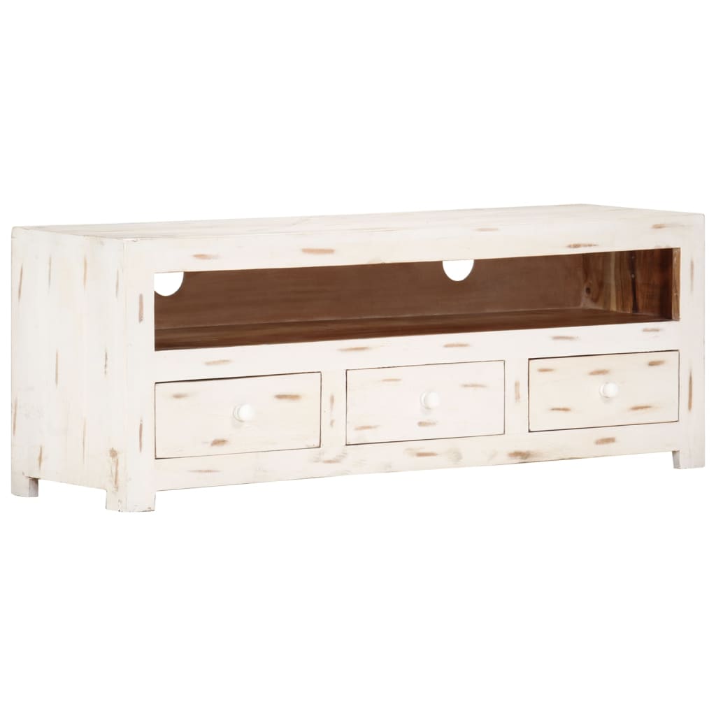 Credenza mobile per vinili 3 cassetti in legno massello di acacia