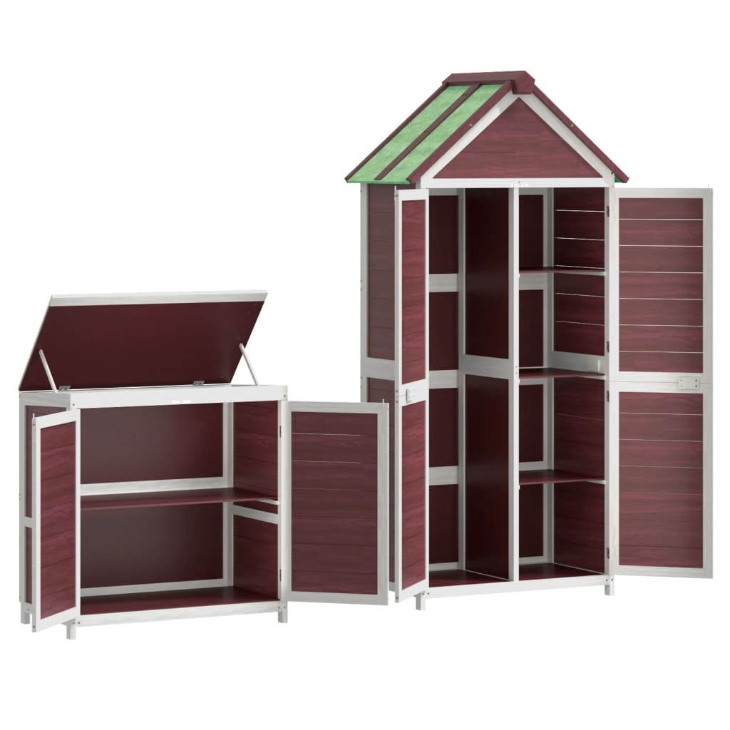 2 Piece Garden Tool Shed Set Mocha Solid Wood Pine vidaXL