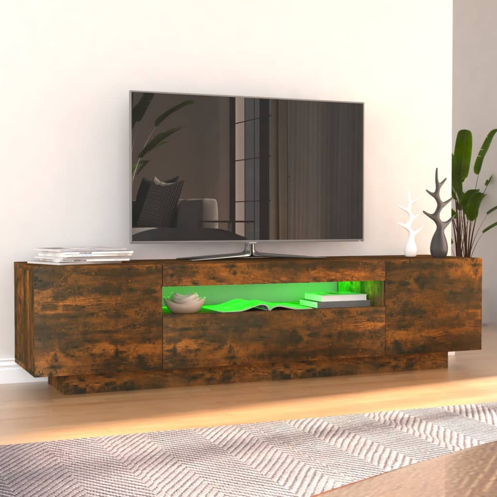 Selsey Bros - Mueble para TV - negro mate / negro brillo - con iluminación  LED - moderno