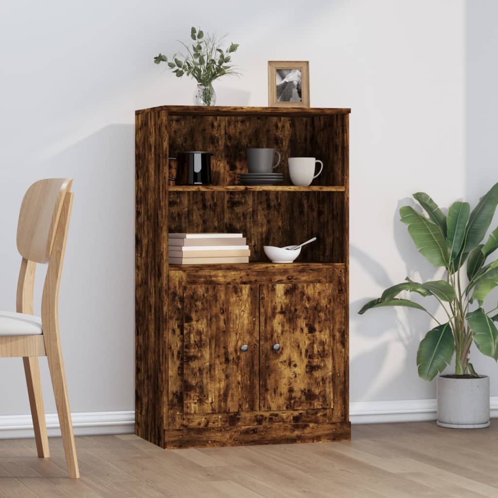 Credenza buffet da cucina a 4 porte 5 gambe, Armadio di stoccaggio in legno  per soggiorno sala da pranzo Noce - Costway