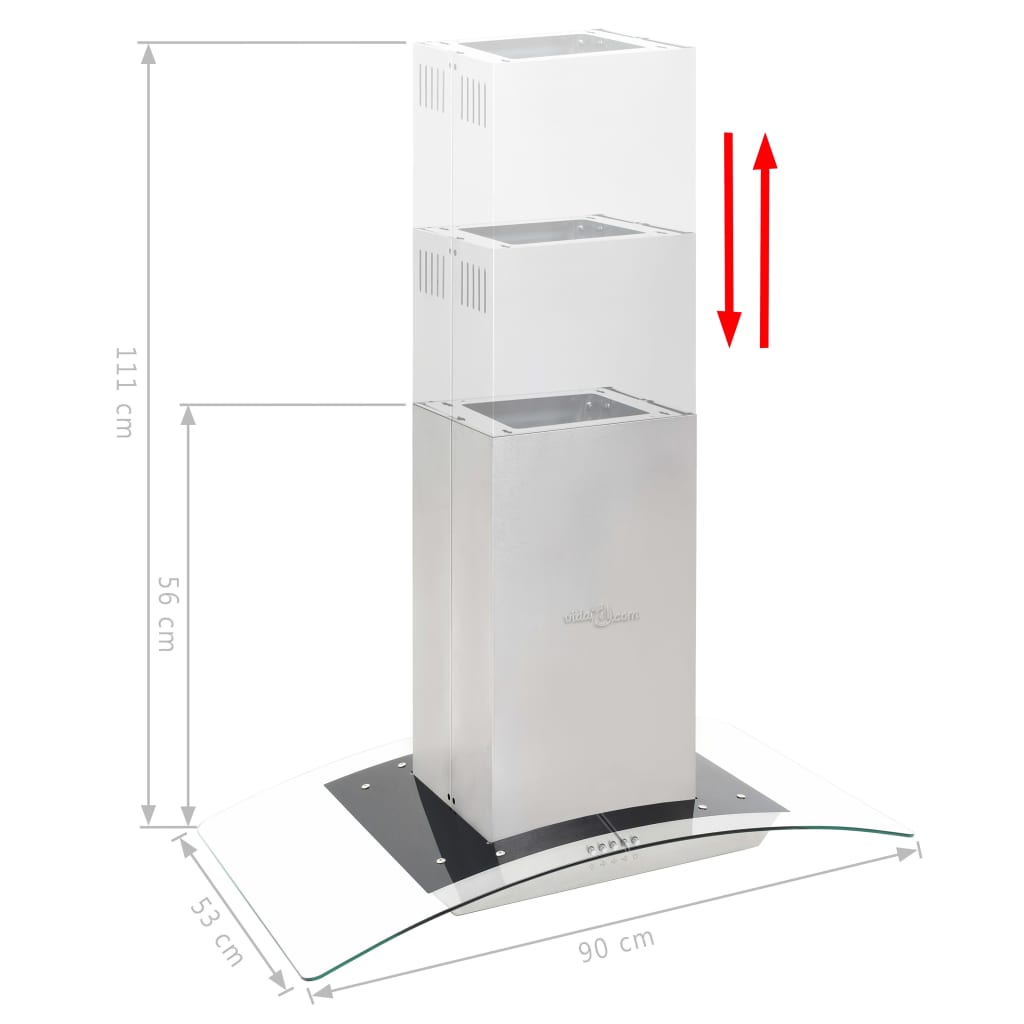 VidaXL Cappa aspirante a muro acciaio inox 756 m³,h 90 cm bianca Da Incasso  