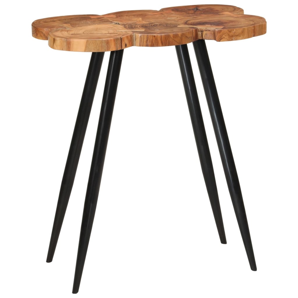 Sgabello o tavolino in tronco di legno con piedi in Ferro Industrial Vintage
