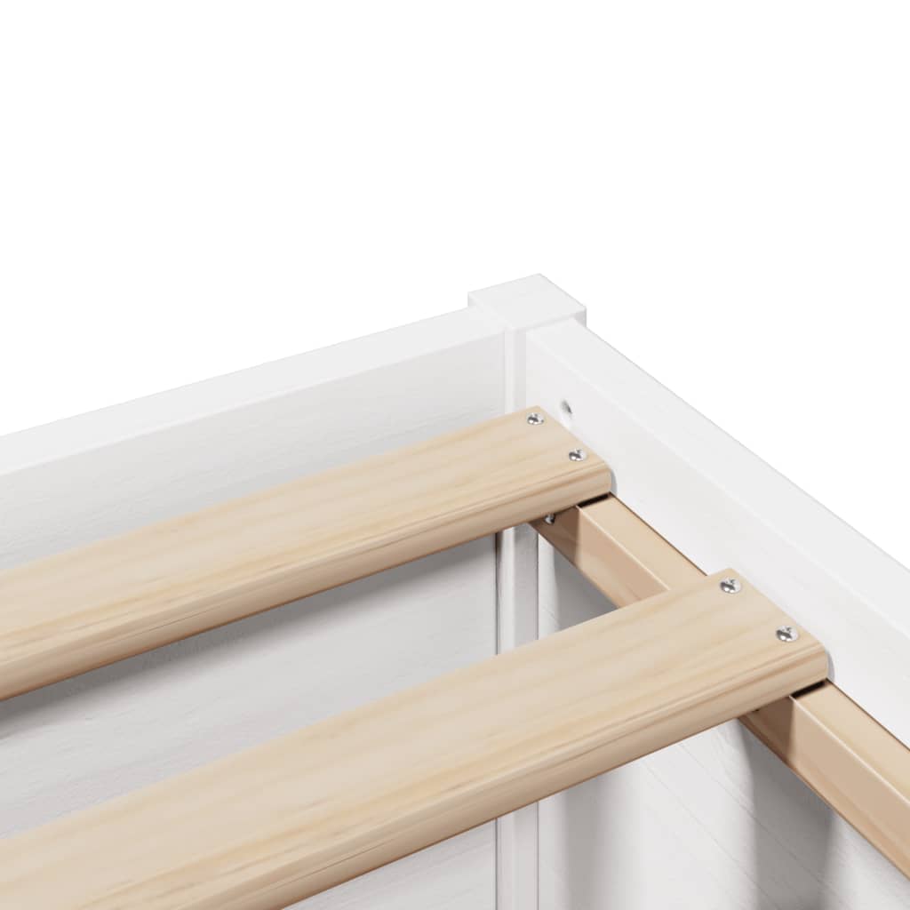 Bed Frame with Headboard White 180x200 cm Super King Solid Wood Pine vidaXL