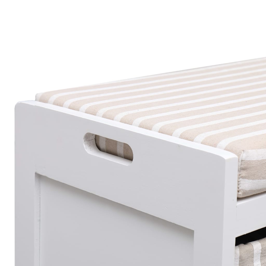 Panca da ingresso in legno massello di pino bianco, 80x40x60 cm - COMFORTXL | Leroy Merlin
