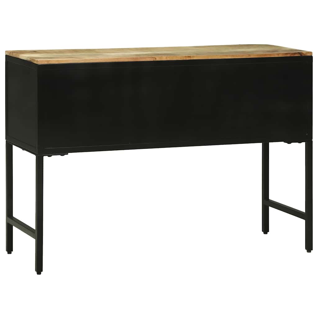 Tavolo consolle Marrone 80x30x75 cm Legno massello di pino/rattan naturale