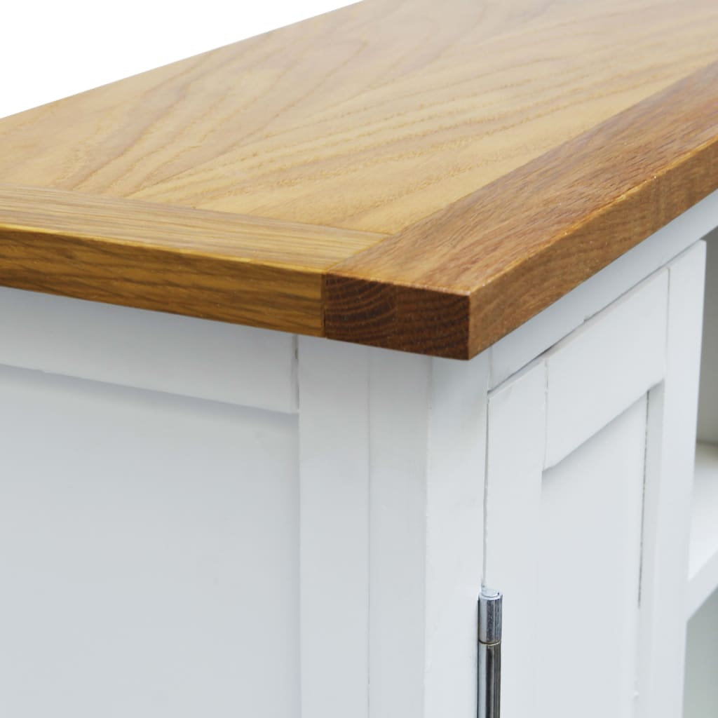 Medienschrank 50x22x122 cm Massivholz Eiche