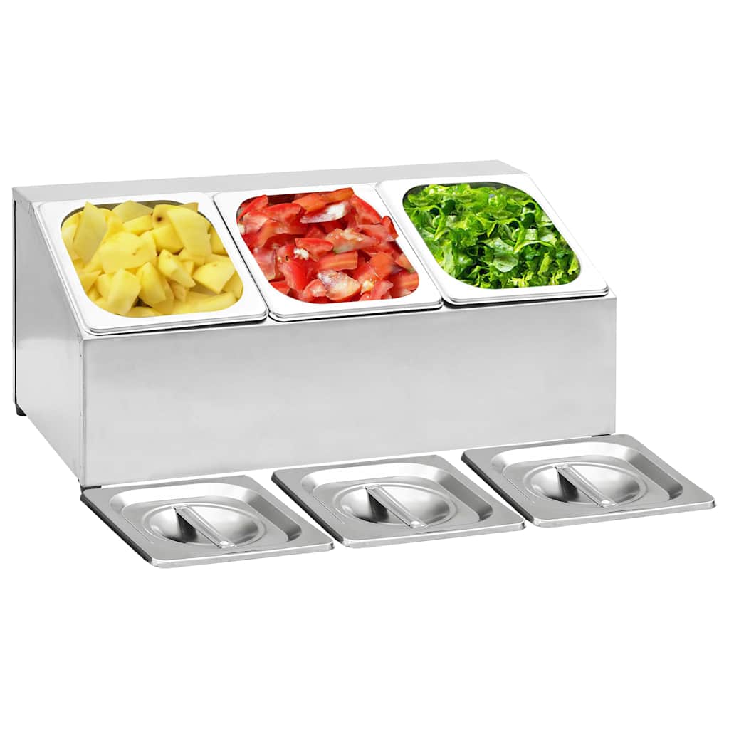 Récipient Gastronorm 5 En Acier Inoxydable - 5 Bacs 1/6 Avec Couvercles, Lave-vaisselle, Pour Cuisine