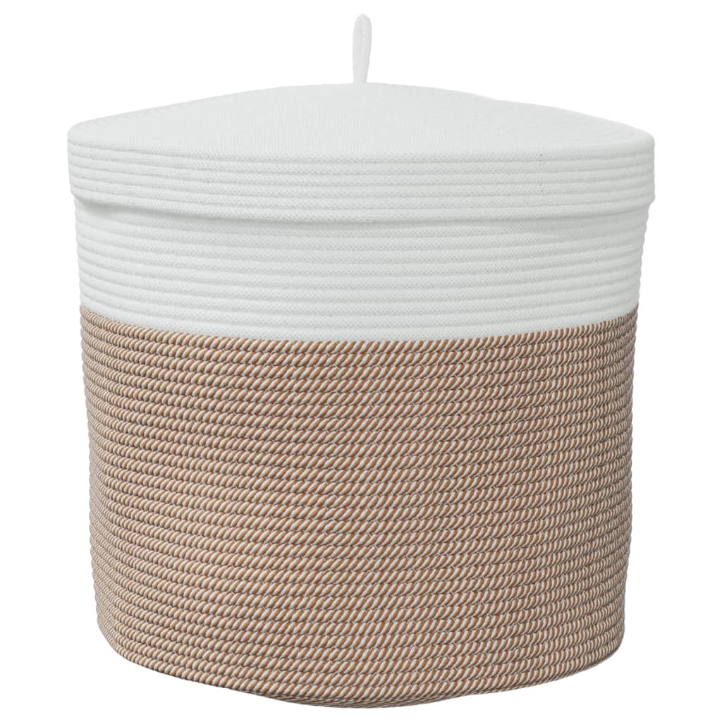 Cestino portaoggetti grigio e bianco? Cotone 51x33 cm | Leroy Merlin