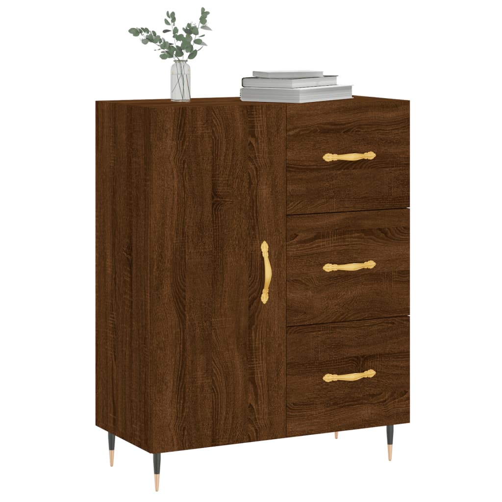 Armario de cocina,Aparador,Aparador Mueble de madera de ingeniería marrón  roble 69,5x34x90 cm -ME54999