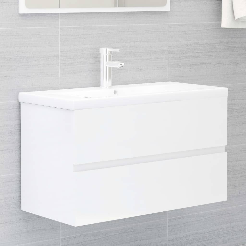 Maison Exclusive - Armadietto Bagno Bianco Lucido 80x33x60cm in